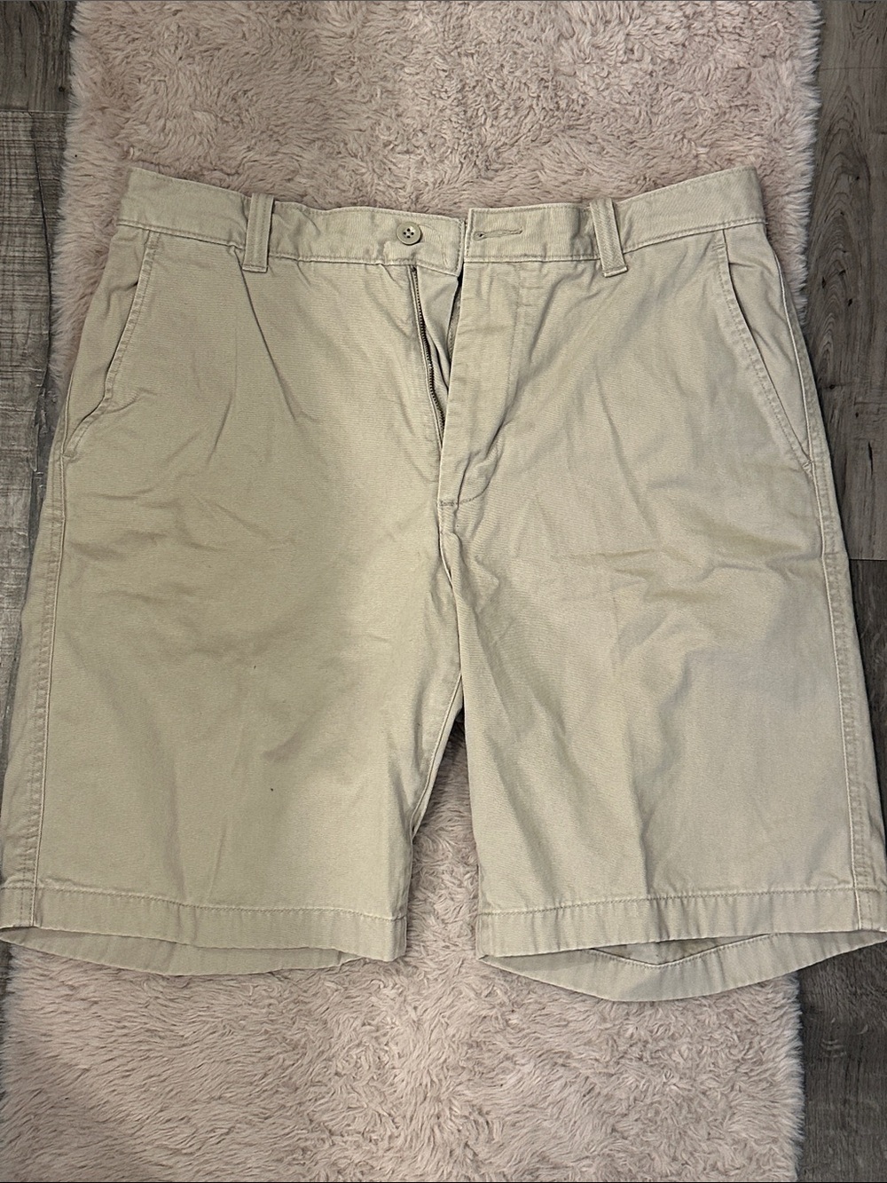 GAP Men's Flat-Front Beige Cotton Shorts